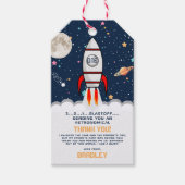 AstronautenraketenWeltraum 1. Geburtstag Geschenkanhänger (Vorderseite)