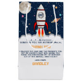AstronautenraketenWeltraum 1. Geburtstag Kleine Geschenktüte (Vorderseite)