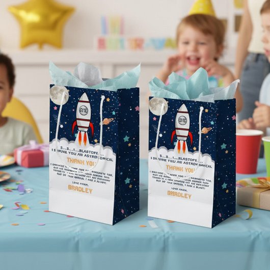 AstronautenraketenWeltraum 1. Geburtstag Kleine Geschenktüte