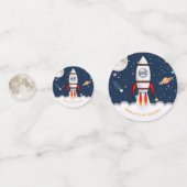 AstronautenraketenWeltraum 1. Geburtstag Konfetti (Vorderseiten)