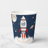 AstronautenraketenWeltraum 1. Geburtstag Pappbecher (Vorderseite)