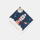 AstronautenraketenWeltraum 1. Geburtstag Serviette (Ecke)