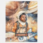 Astronautenraumdekor Blanket Boys’ Wasserfarbenkun Fleecedecke (Vorderseite)