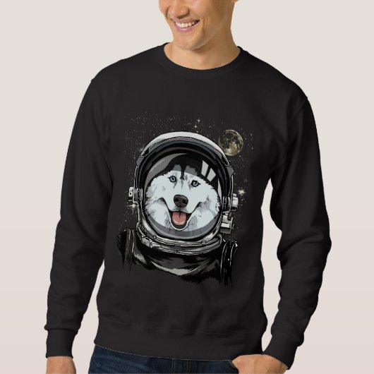 Astronautenraumforschung Ast des Sibirischen Husky Sweatshirt (Vorderseite)