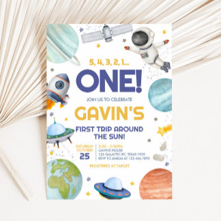 Astronautenreise zum Geburtstag der Sonne Einladung