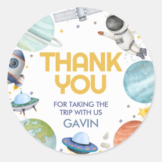 Astronautenreise zum Geburtstag der Sonne Runder Aufkleber (Vorderseite)