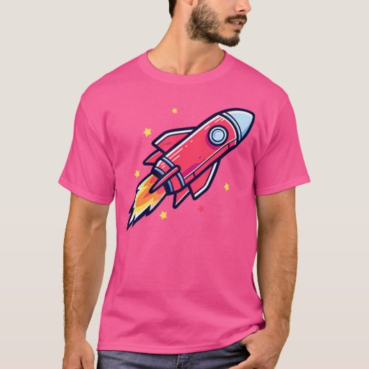 Astronautenrocketship Weltraum Celestial Astronom T-Shirt (Vorderseite)