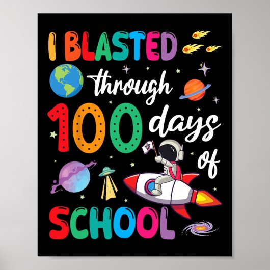 Astronautenrutsche Ich schlug über 100 Tage Poster (Vorne)
