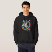 Astronautenschiff Einhorn, lustiger Weltraum Hoodie (Vorne ganz)