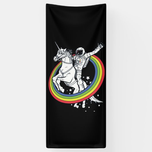 Astronautenschiff Unicorn Banner (Vertikal)