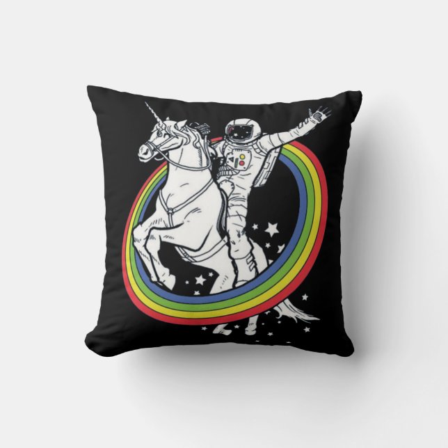 Astronautenschiff Unicorn Kissen (Vorderseite)