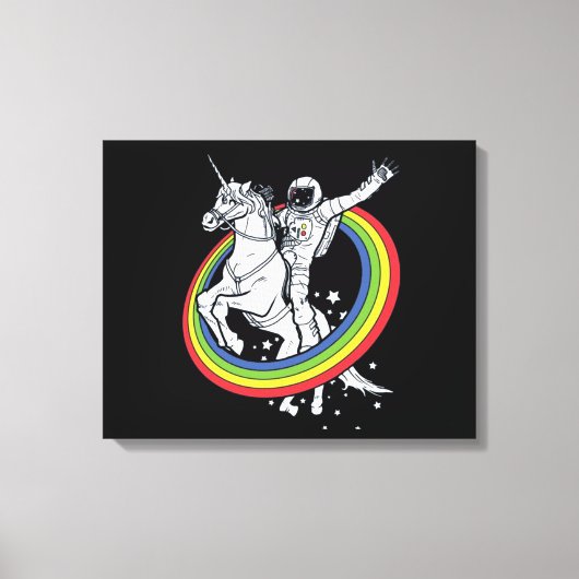 Astronautenschiff Unicorn Leinwanddruck (Vorderseite)