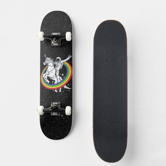 Astronautenschiff Unicorn Skateboard (Vorderseite)