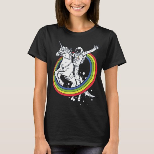 Astronautenschiff Unicorn T-Shirt (Vorderseite)