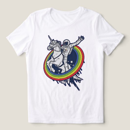 Astronautenschiff Unicorn Tri-Blend Shirt (Design Vorderseite)
