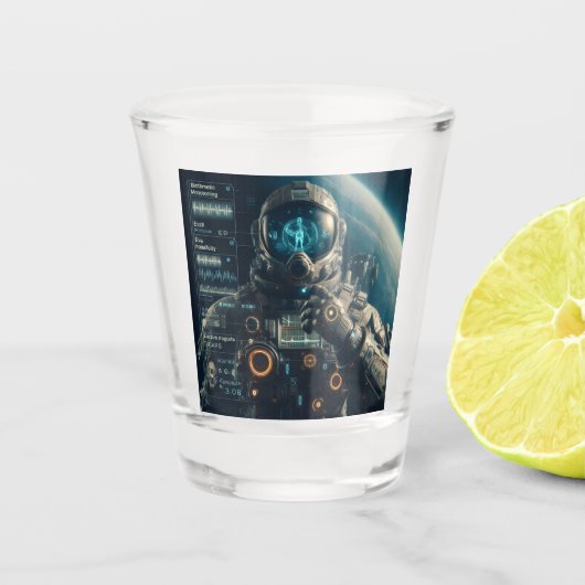 Astronautenschussglas Schnapsglas (Vorderseite)