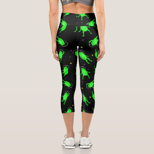 Astronautenschwarz Capri Leggings (Rückseite)