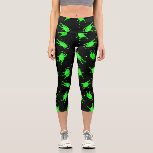 Astronautenschwarz Capri Leggings (Vorderseite)