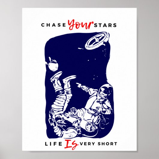 Astronautenschwindelerregende Sterne Poster (Vorne)