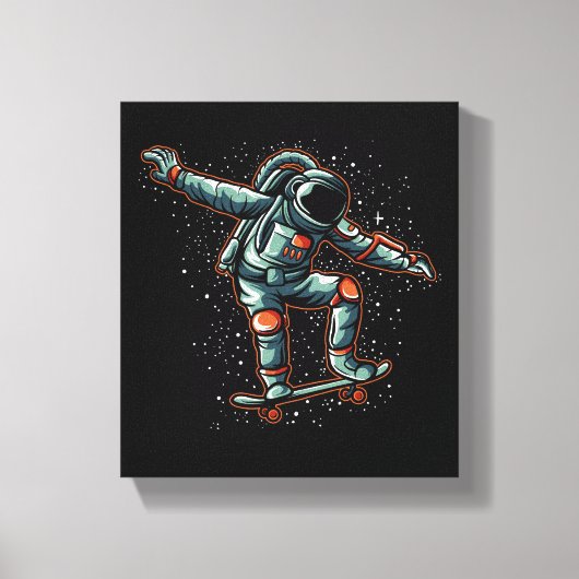 Astronautenskateboarden in gesteppter Leinwand (Vorderseite)