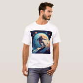 Astronautenskateboarding im Weltraum T-Shirt (Vorne ganz)