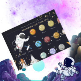 Astronautensolarsystem Kids Monogram Birthday Einladung