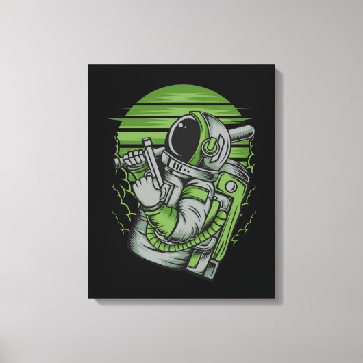 Astronautenstatus Stretched Canvas Print Leinwanddruck (Vorderseite)