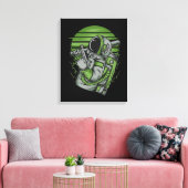 Astronautenstatus Stretched Canvas Print Leinwanddruck (Insitu (Wohnzimmer))