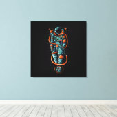 Astronautenstatus Stretched Canvas Print Leinwanddruck (Insitu (Holzboden))