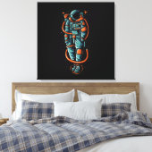 Astronautenstatus Stretched Canvas Print Leinwanddruck (Insitu (Schlafzimmer))