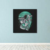 Astronautenstatus Stretched Canvas Print Leinwanddruck (Insitu (Holzboden))