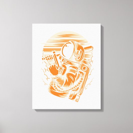 Astronautenstatus Stretched Canvas Print Leinwanddruck (Vorderseite)