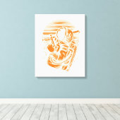 Astronautenstatus Stretched Canvas Print Leinwanddruck (Insitu (Holzboden))