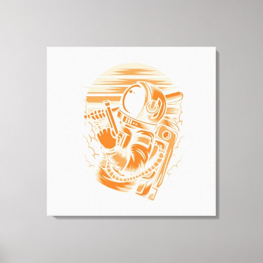 Astronautenstatus Stretched Canvas Print Leinwanddruck (Vorderseite)