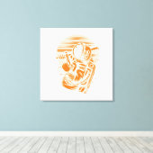 Astronautenstatus Stretched Canvas Print Leinwanddruck (Insitu (Holzboden))