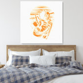 Astronautenstatus Stretched Canvas Print Leinwanddruck (Insitu (Schlafzimmer))