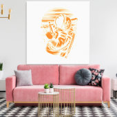 Astronautenstatus Stretched Canvas Print Leinwanddruck (Insitu (Wohnzimmer))