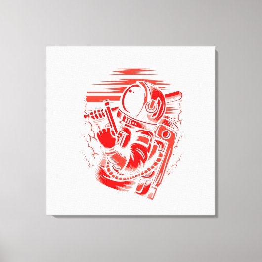 Astronautenstatus Stretched Canvas Print Leinwanddruck (Vorderseite)