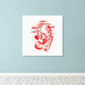 Astronautenstatus Stretched Canvas Print Leinwanddruck (Insitu (Holzboden))