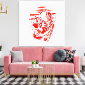 Astronautenstatus Stretched Canvas Print Leinwanddruck (Insitu (Wohnzimmer))