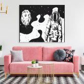 Astronautenstatus Stretched Canvas Print Leinwanddruck (Insitu (Wohnzimmer))