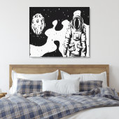 Astronautenstatus Stretched Canvas Print Leinwanddruck (Insitu (Schlafzimmer))