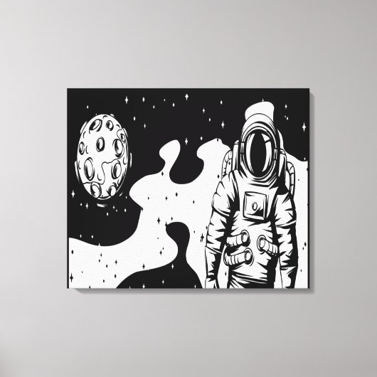 Astronautenstatus Stretched Canvas Print Leinwanddruck (Vorderseite)