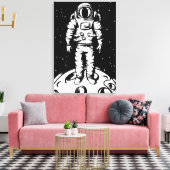 Astronautenstatus Stretched Canvas Print Leinwanddruck (Insitu (Wohnzimmer))