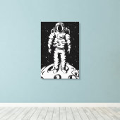 Astronautenstatus Stretched Canvas Print Leinwanddruck (Insitu (Holzboden))