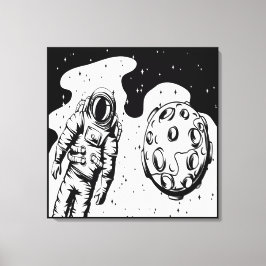 Astronautenstatus Stretched Canvas Print Leinwanddruck