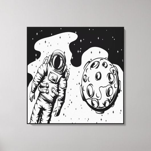 Astronautenstatus Stretched Canvas Print Leinwanddruck (Vorderseite)