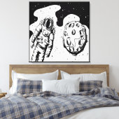 Astronautenstatus Stretched Canvas Print Leinwanddruck (Insitu (Schlafzimmer))