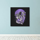 Astronautenstatus Stretched Canvas Print Leinwanddruck (Insitu (Holzboden))