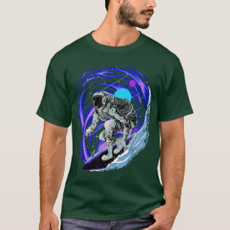Astronautensurfen im Weltraumsurfbrett T-Shirt